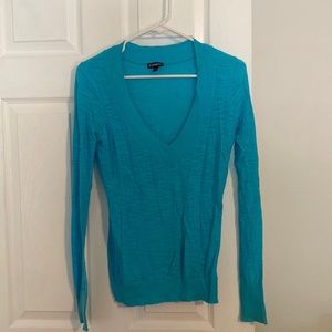 Express blue v-neck long-sleeved light weight, size small